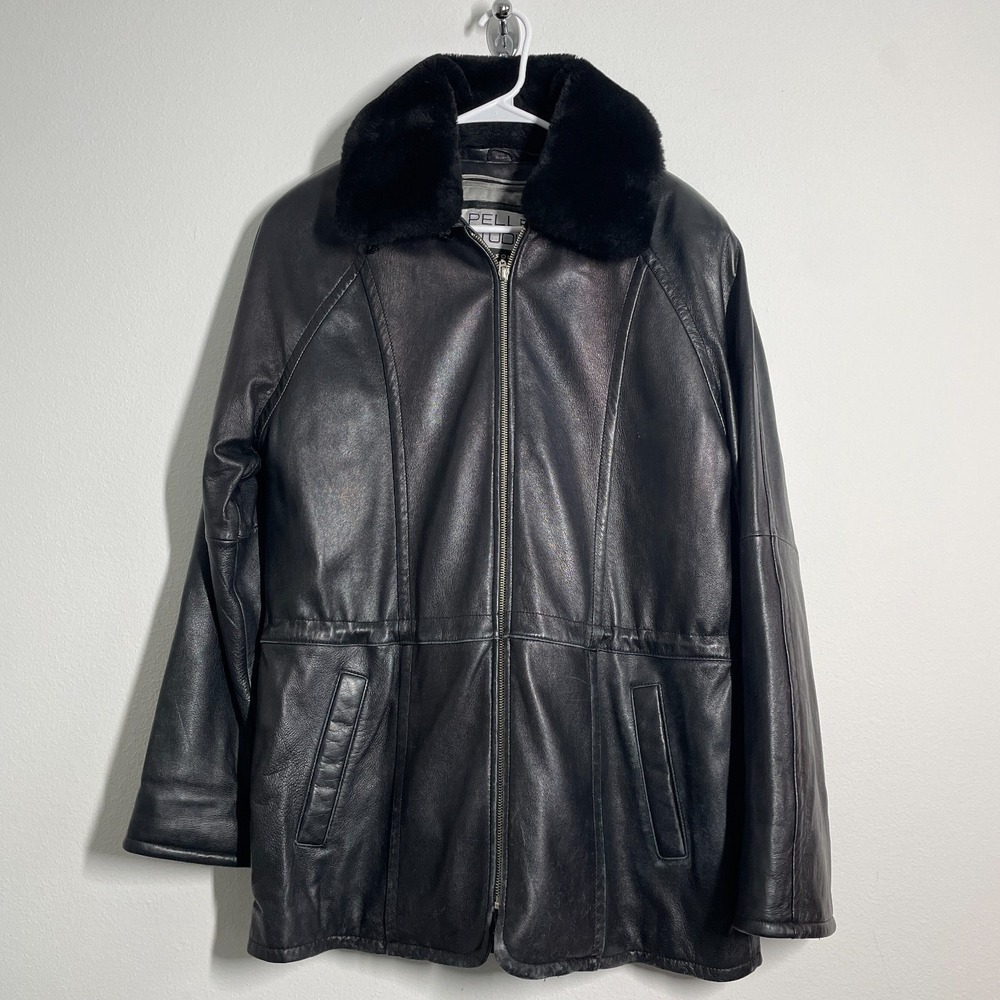 Wilsons Leather Men M Black Vintage Bomber Aviator Jacket Full Zip Thinsulate
